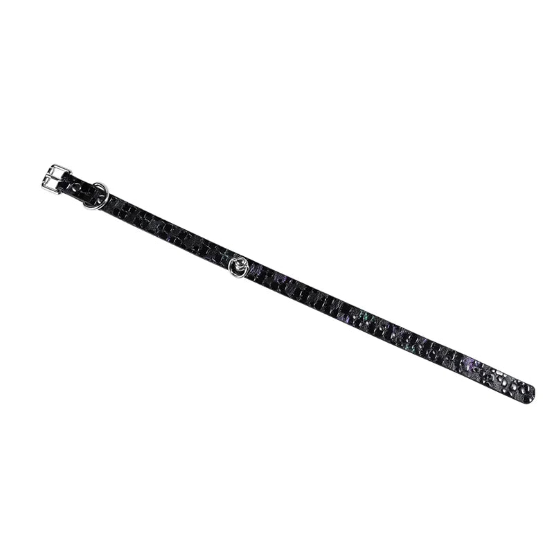 BDSM Collars Black Starry Crocodile Pattern