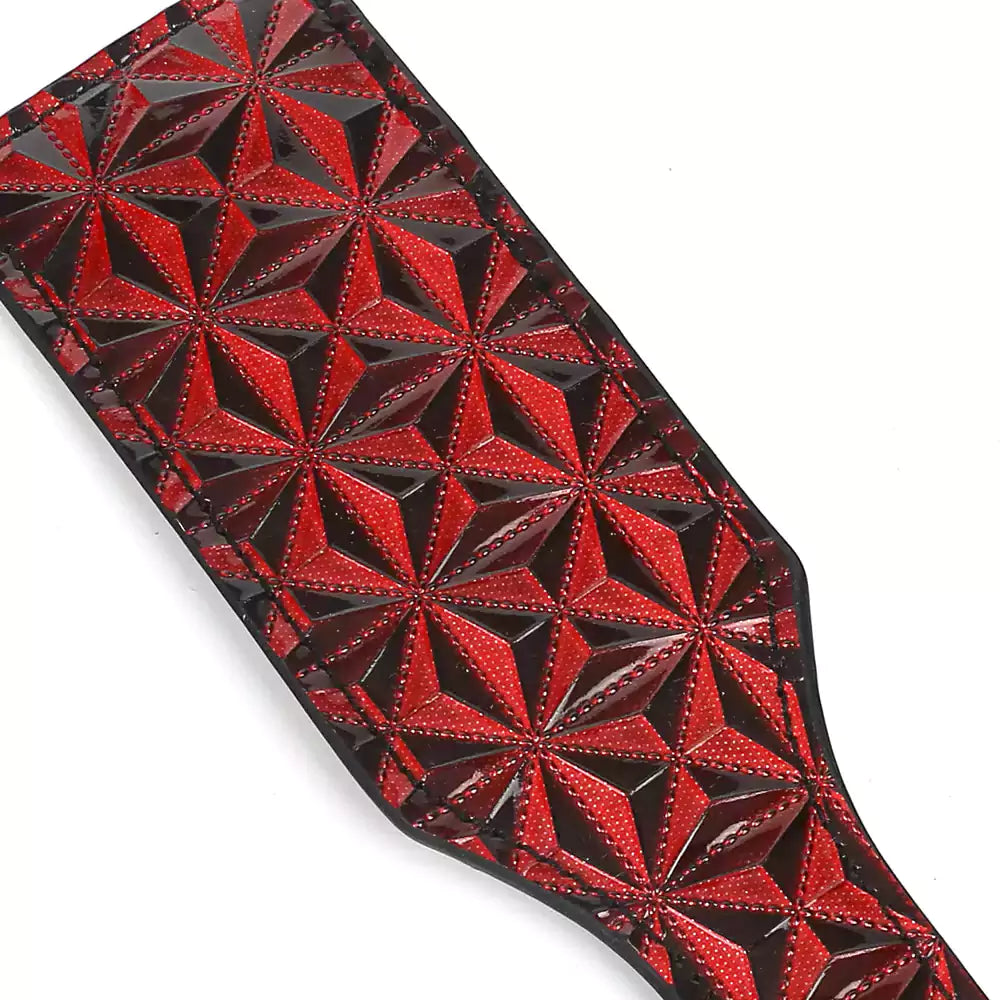 Diamond Pattern Leather Spanking Paddle