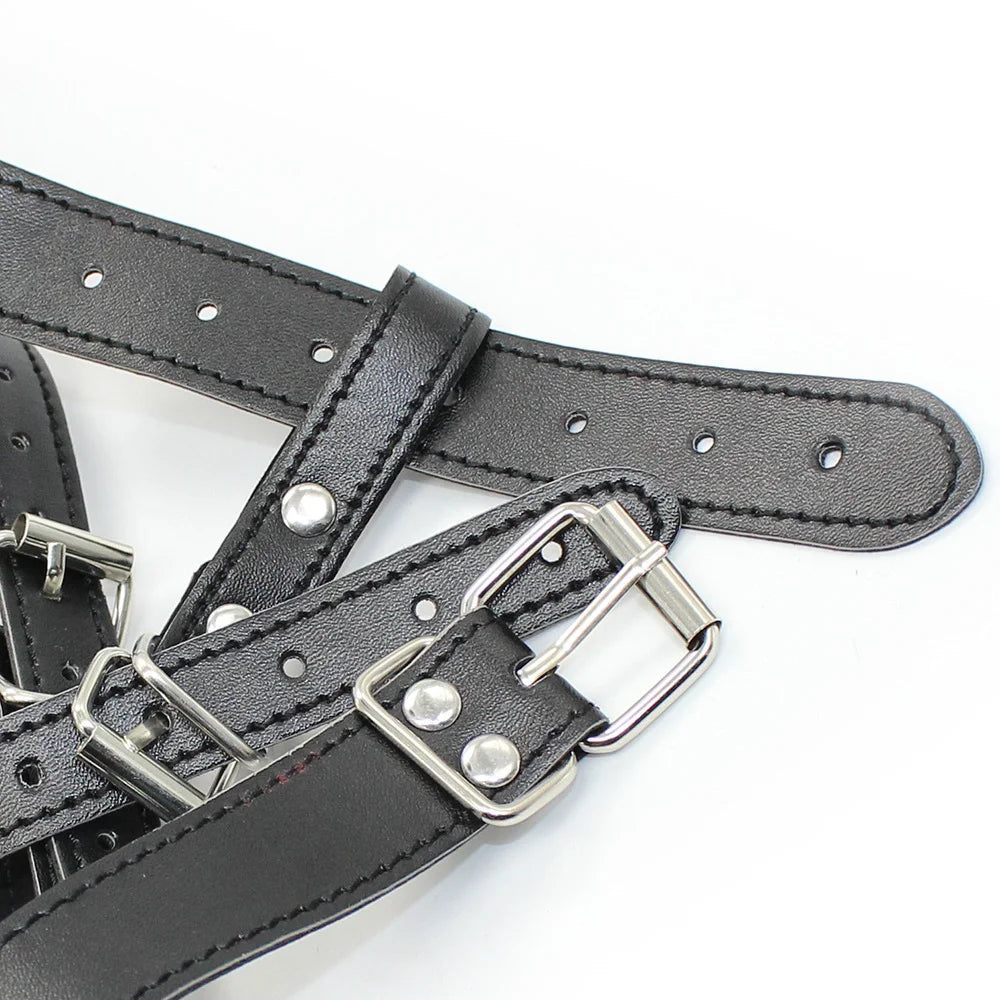 Punk Studded Full Restraint Plug BDSM Muzzle
