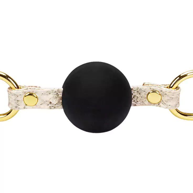 Snake-Pattern Spade Ball Gag