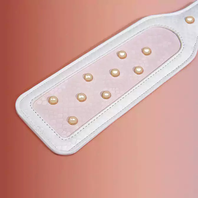 Snake-print Leather Studded Spanking Paddle