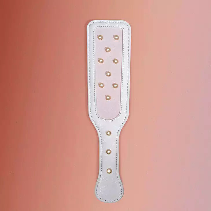 Snake-print Leather Studded Spanking Paddle