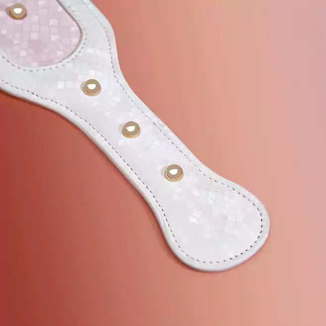 Snake-print Leather Studded Spanking Paddle