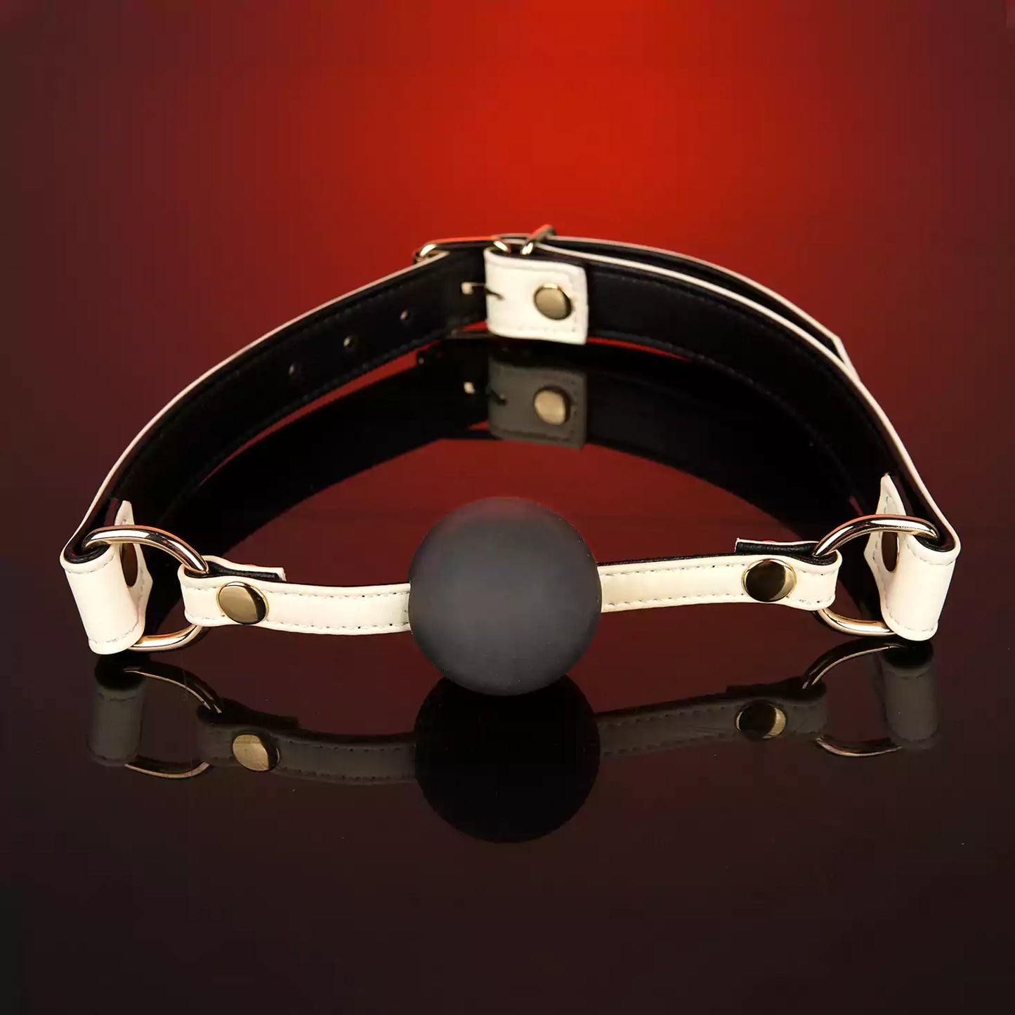 White Leather Silicone Ball Gag