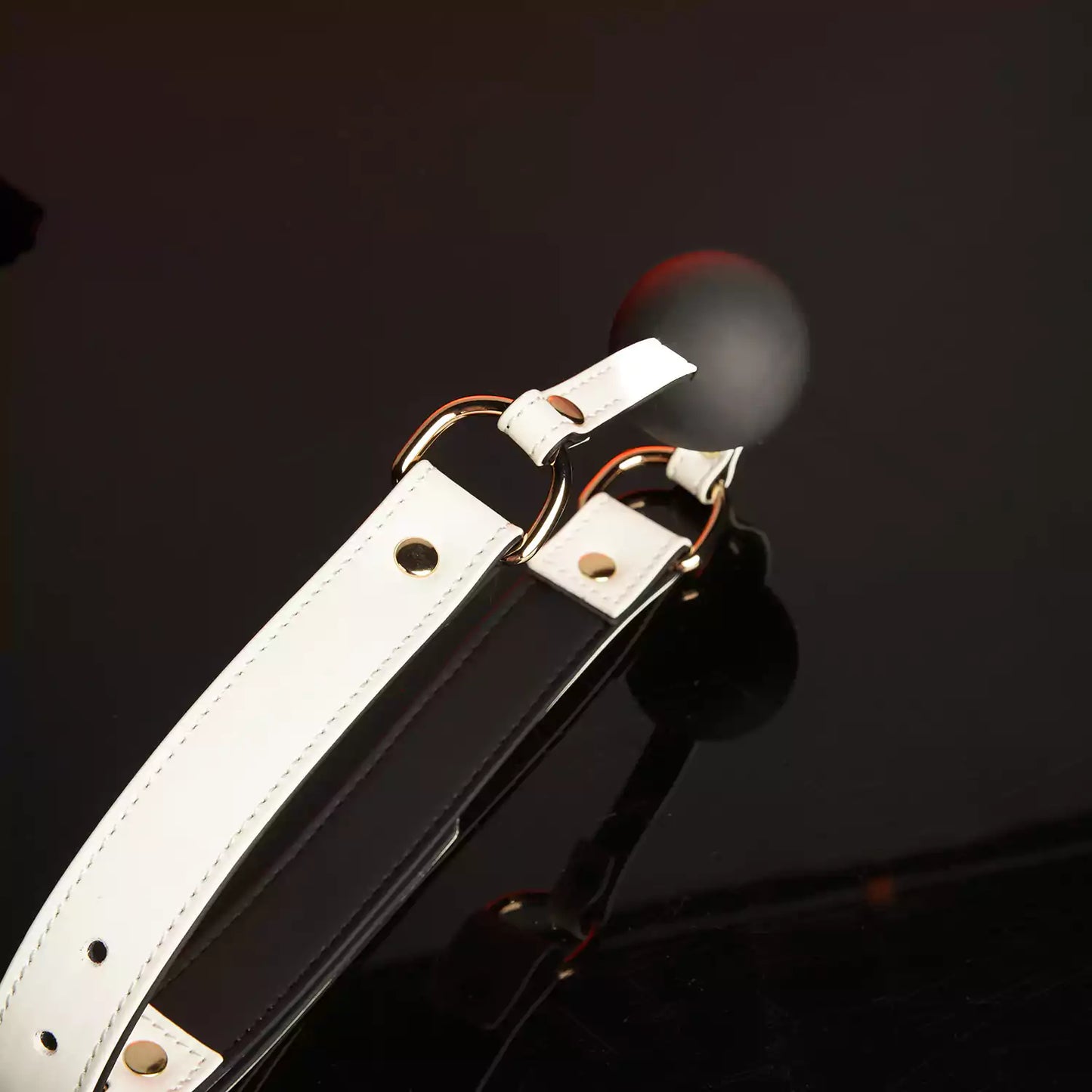 White Leather Silicone Ball Gag