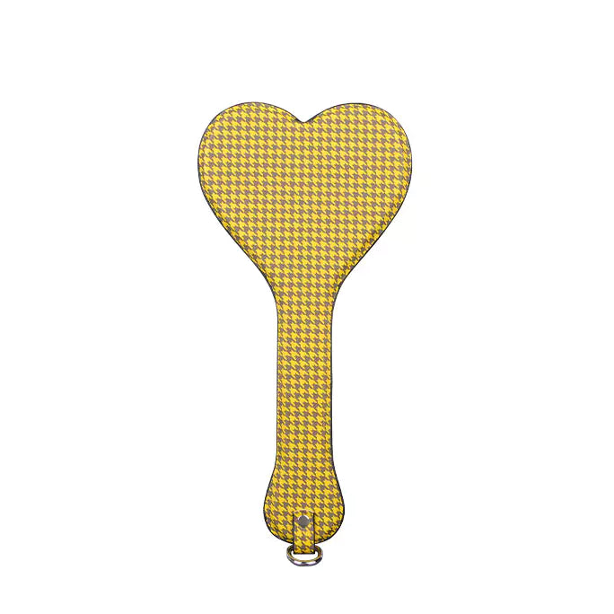 Yellow Checkered Leather Spanking Paddle