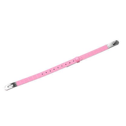 BDSM Collar Pink Decorative Crocodile Leather