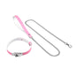 BDSM Collar Pink Decorative Crocodile Leather