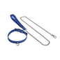 Silver Blue Shiny Leather BDSM Collars
