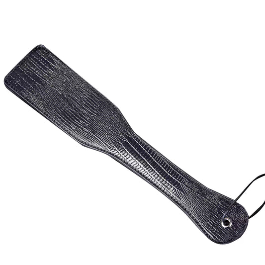 Black Leather Textured Spanking Paddle