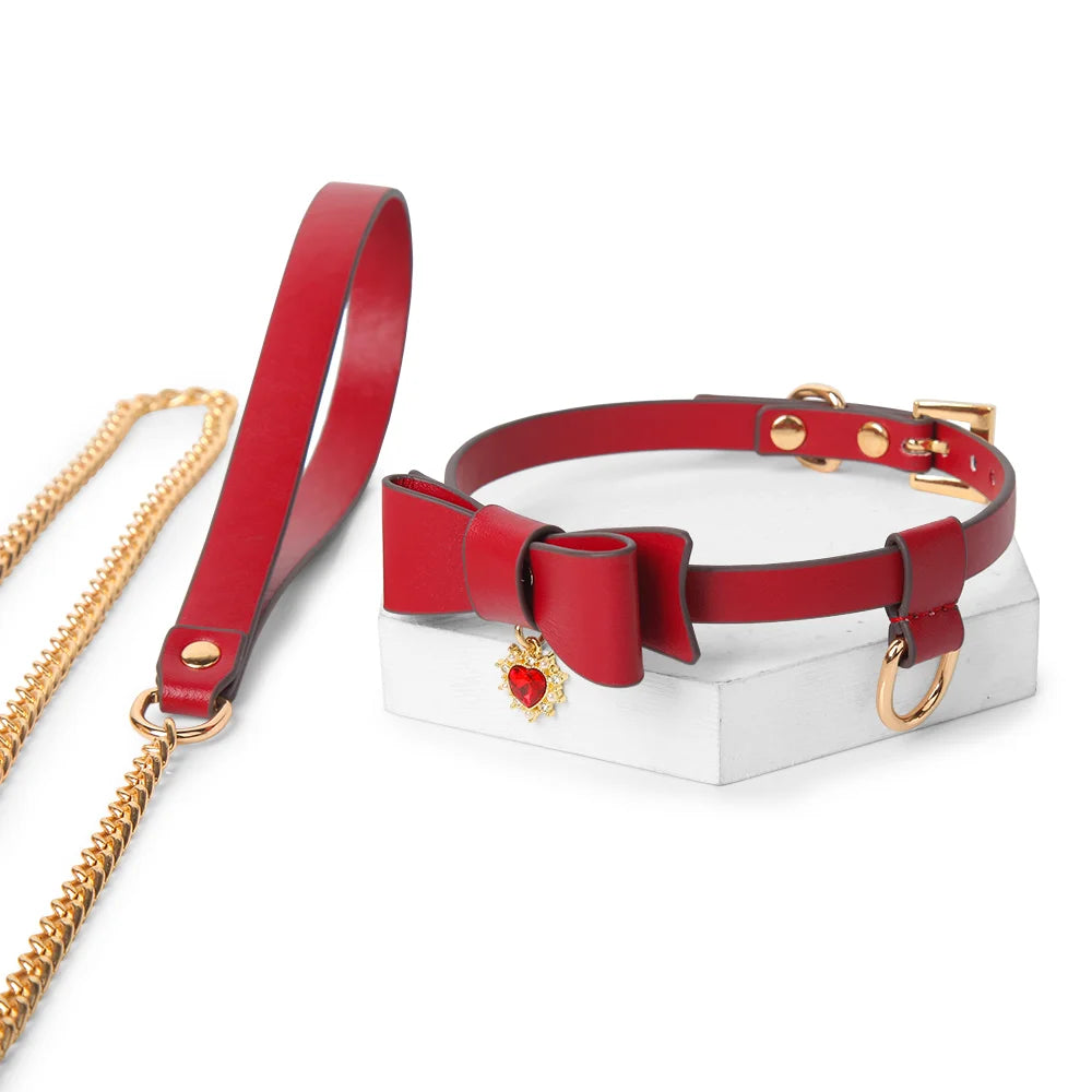 Bowtie Gem BDSM Collars for Romantic Play