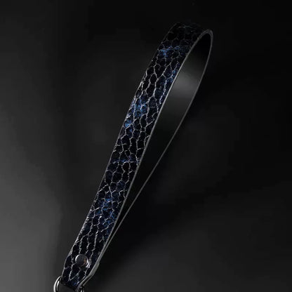 Black Crocodile Pattern Leather BDSM Collars