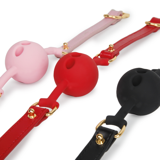 Silicone and Leather BDSM Ball Gags