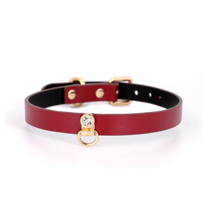 Leather Diamond Minimalist BDSM Collars