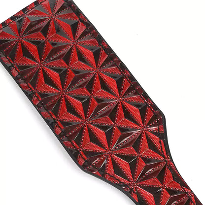 Diamond Pattern Leather Spanking Paddle