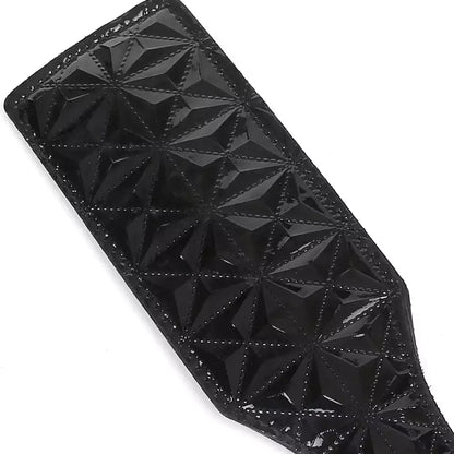 Diamond Pattern Leather Spanking Paddle