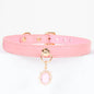 Elegant Gem Pendant Leather BDSM Collars