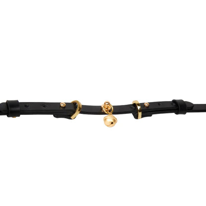 Leather Gold Bell BDSM Collars for Sensual Play