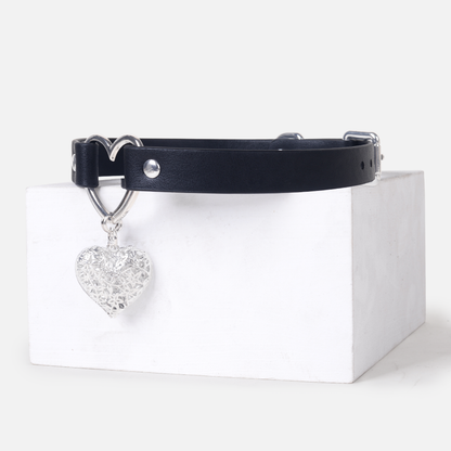 Heart Pendant Leather BDSM Collars
