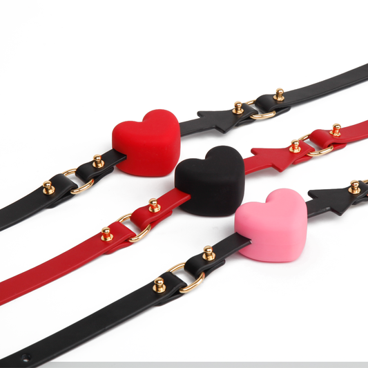 Heart-Shaped Silicone BDSM Ball Gags