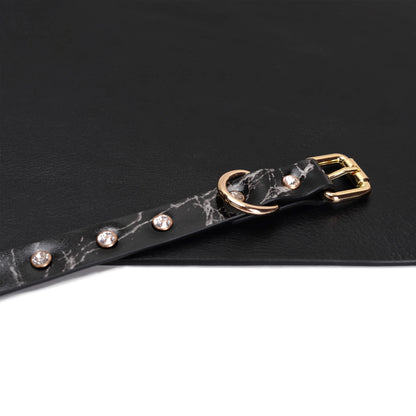 Marble Pattern Gem Inlaid BDSM Collars