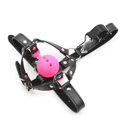 Nose Hook Muzzle with BDSM Ball Gags