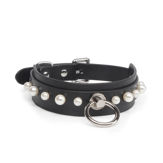 Pink Pearl Leather BDSM Collars