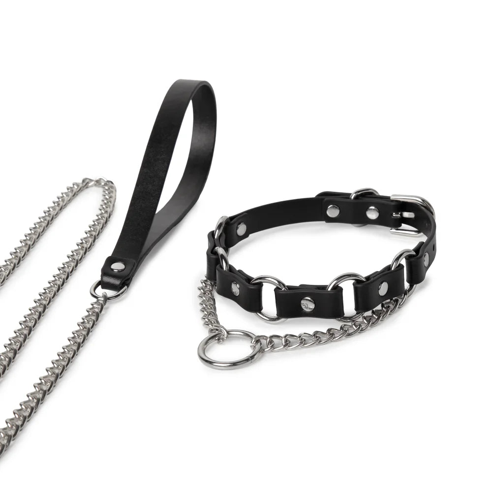 BDSM Collars with Punk Metal Ring