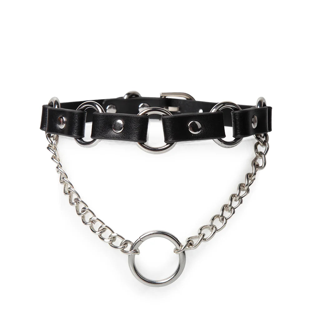 BDSM Collars with Punk Metal Ring