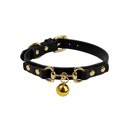 Punk Studded BDSM Collars with Bell