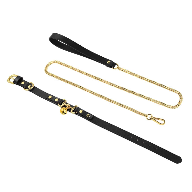 Punk Studded BDSM Collars with Bell