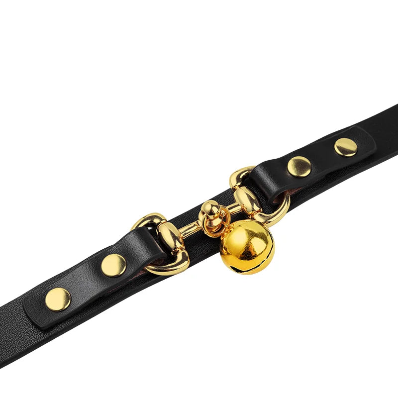 Punk Studded BDSM Collars with Bell