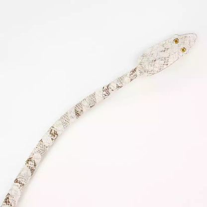 Python-Embossed Leather Whip