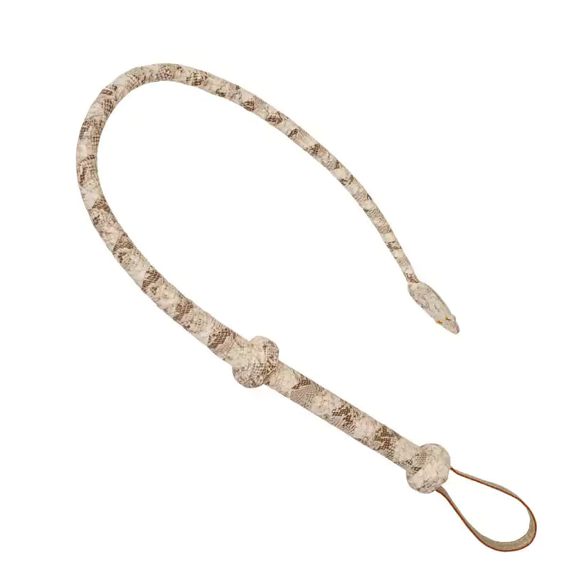 Python-Embossed Leather Whip