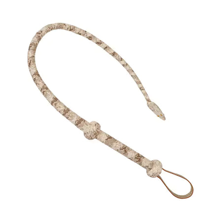 Python-Embossed Leather Whip