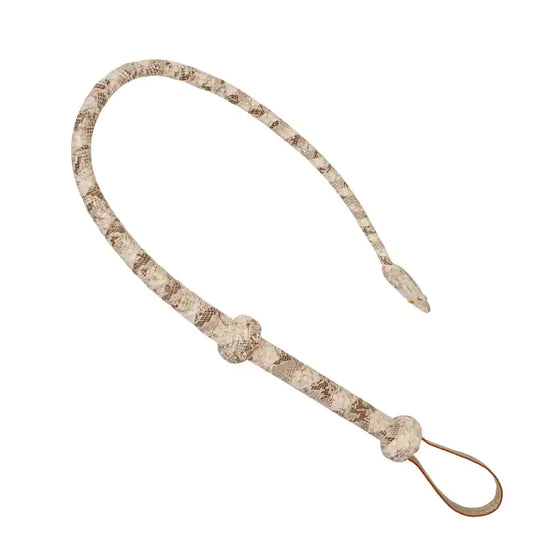 Python-Embossed Leather Whip