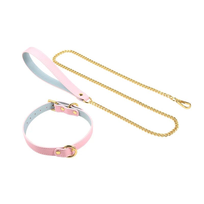 Simple Color Block Leather BDSM Collars