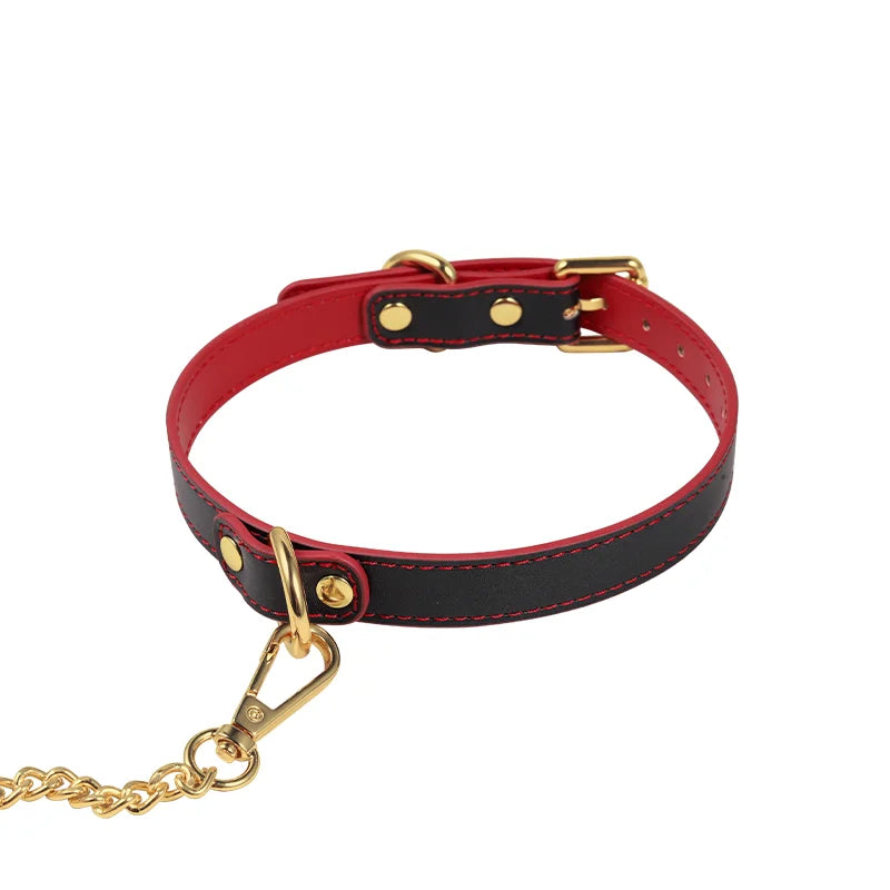 Simple Color Block Leather BDSM Collars