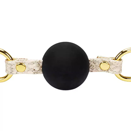 Snake-Pattern Spade Ball Gag