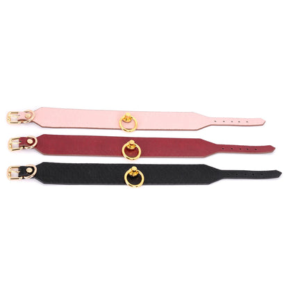 Snake Print Leather BDSM Collars