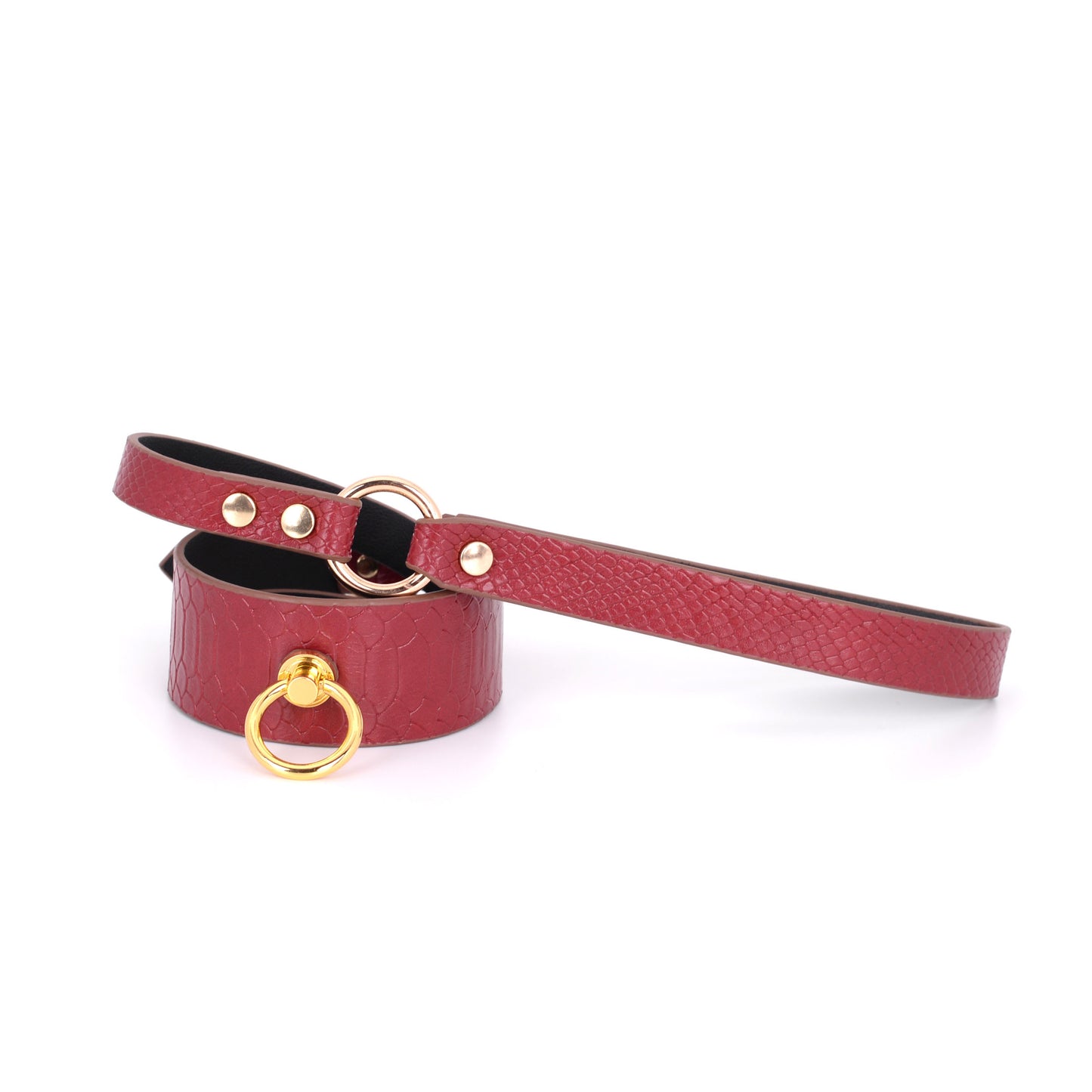 Snake Print Leather BDSM Collars