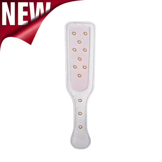 Snake-print Leather Studded Spanking Paddle