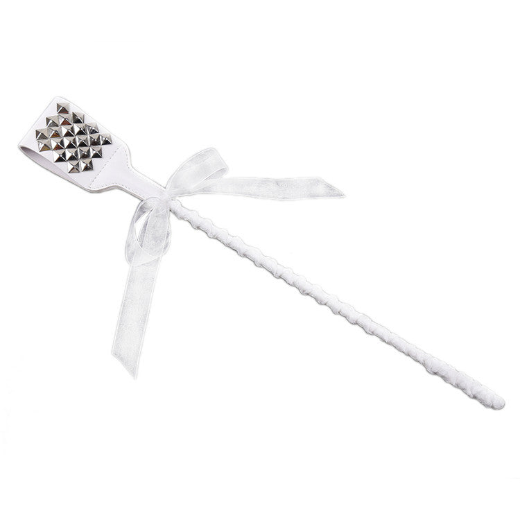 White Ribbon Riding Crops-Spanking Paddles