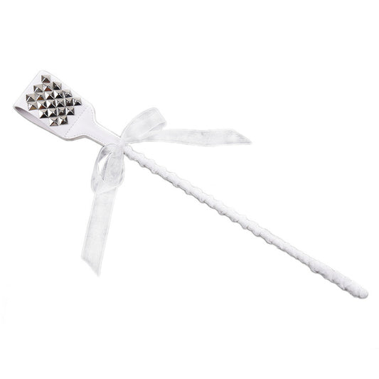 White Ribbon Riding Crops-Spanking Paddles