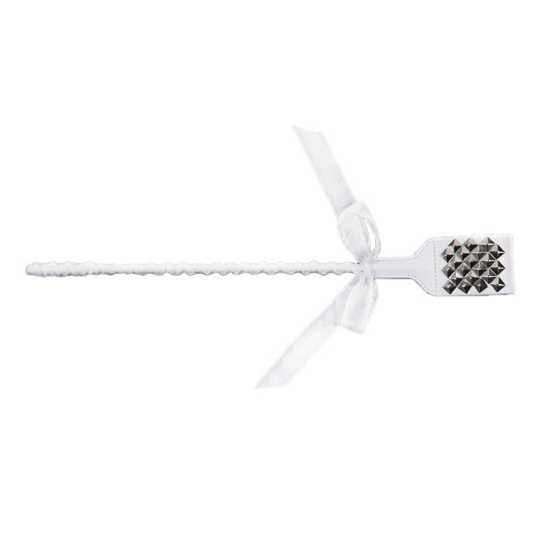 White Ribbon Riding Crops-Spanking Paddles