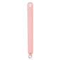 Pink silicone cat paw paddle on white background