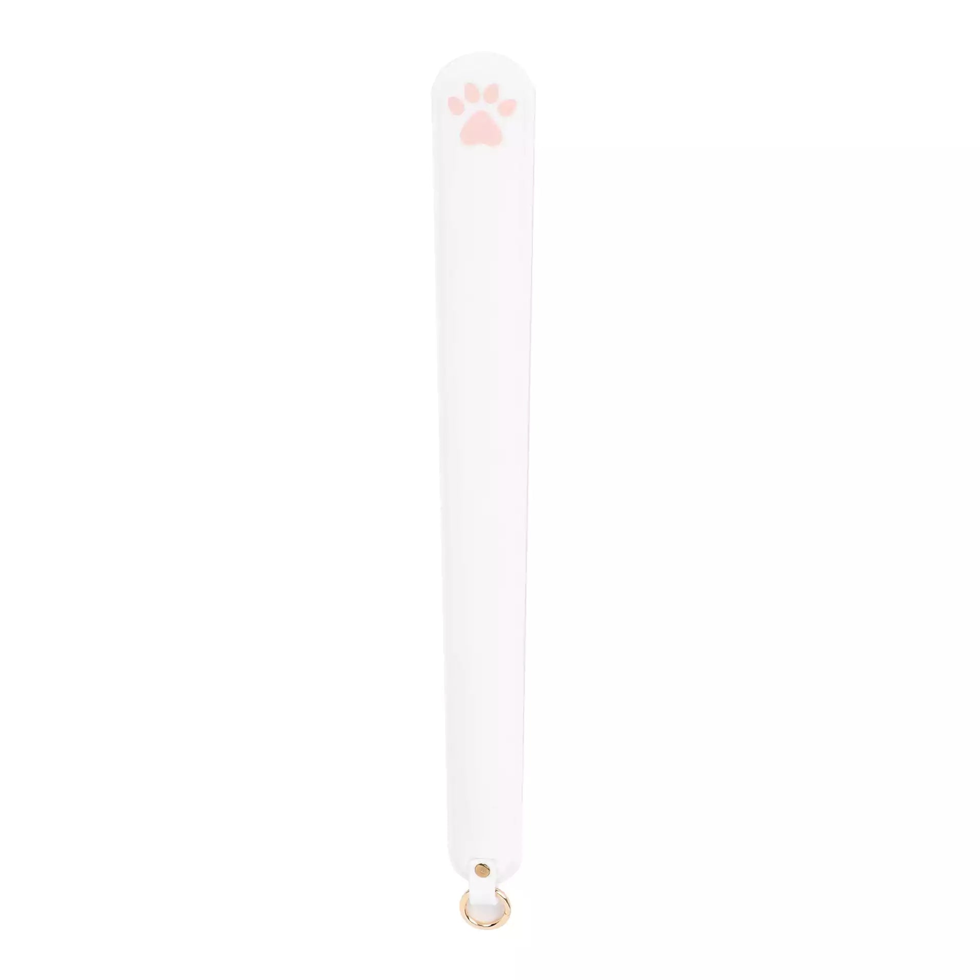 White silicone cat paw paddle on white background