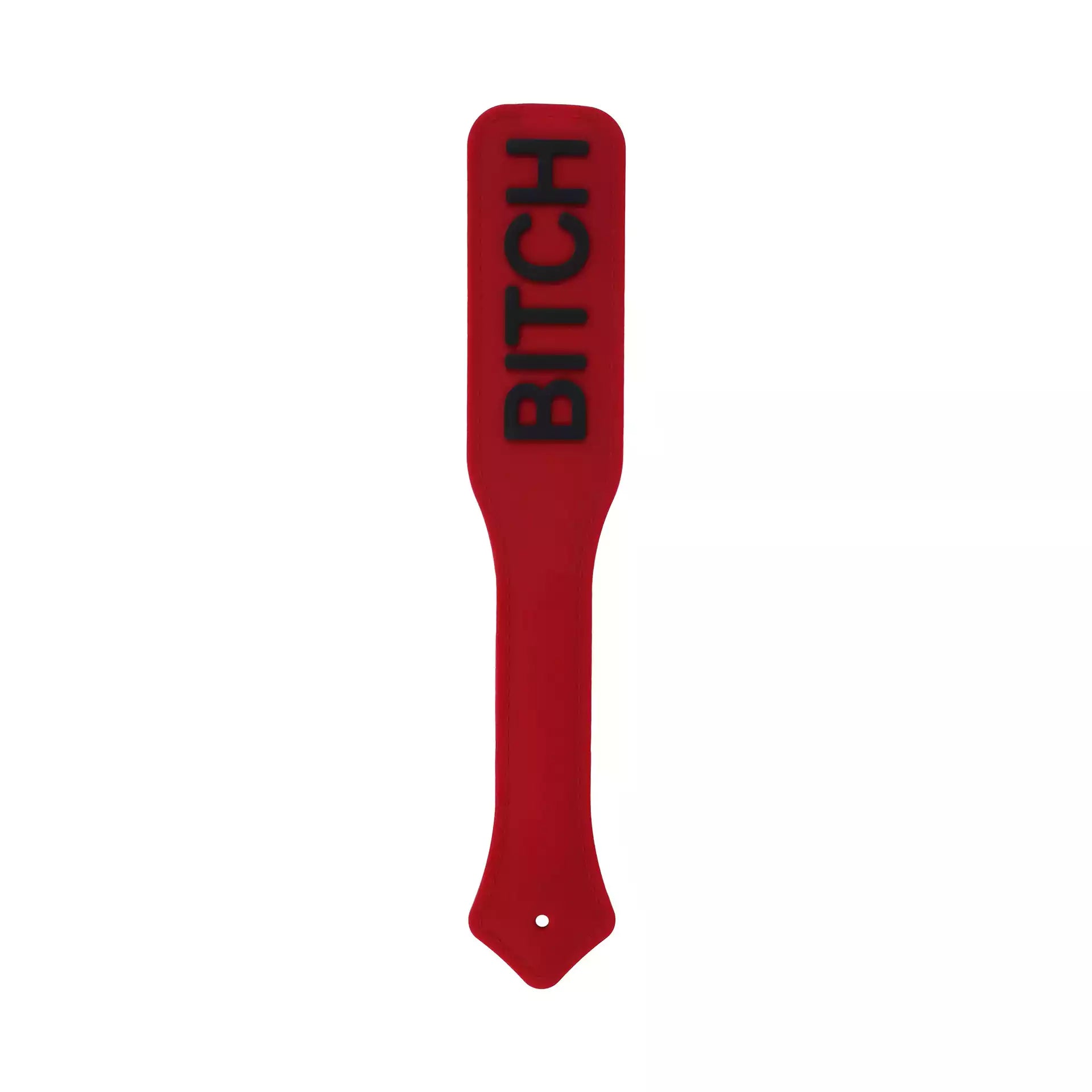 red silicone spanking board with BITCH lettering