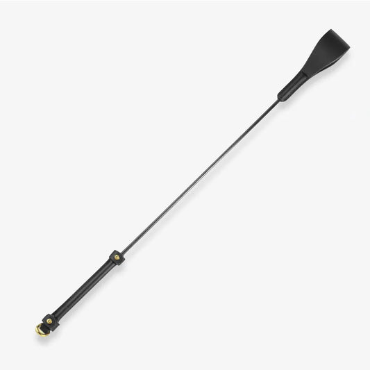Black & Gold Leather Riding Crop
